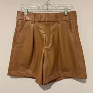 Abercrombie & Fitch High Waist Brown Leather Shorts